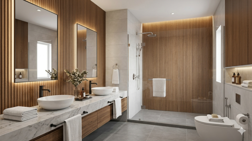 WPC Wall Panels Suitable for Hotel Bathrooms